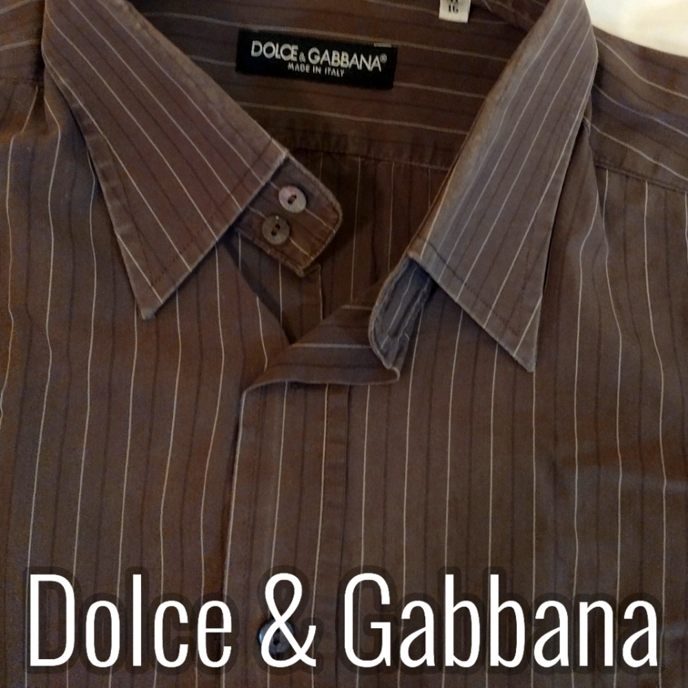 Dolce & Gabbana grey striped shirt size: Large.